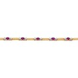 14K Gold 2.12cttw Diamond & Ruby Bracelet Jewelry 7"