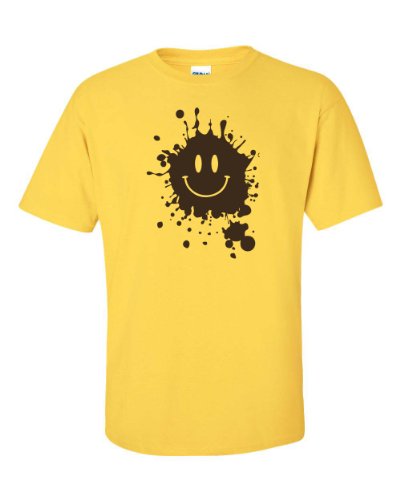 Jacted Up Tees Smiley Face with Mud Splatter Men's T-Shirt SHIPS FROM OHIO USA