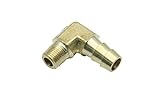 「ノーブランド品」90度エルボー銅管継手フィッティング1/8"Male BSPT x 3/8"(10mm) ID Hoseホースブラス継手(5個入）