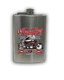 Biker 8 oz. Stainless Steel Hip Flask with Funnel Gift Set : Old Bikes and Whiskey - Both Get Better with Age