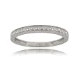 Ladies 14k White Gold Stacking Ring w Genuine Diamonds
