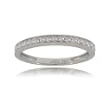 Ladies 14k White Gold Stacking Ring w Genuine Diamonds