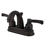 Kingston Brass Two Handle 4 Centerset Lavatory Faucet Brass Pop-Up Drain- Bronze KB5615FL