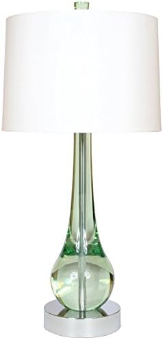 Van Teal 702972 Wonder 1-Light Table Lamp, Chrome Finish with Mint Acrylic Base and White Satin Fabric Shade