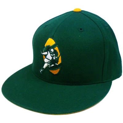 MITCHELL NESS FLAT BILL HAT FITTED 7 THROWBACK VINTAGE LOGO GREEN BAY PACKER NFL