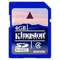 Kingston 4 GB Class 4 SDHC Flash Memory Card SD4/4GB