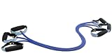 Periwinkle Blue 3pc Light/Medium/Heavy Resistance Exercise Bands in Black Mesh Travel Bag