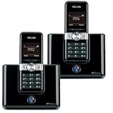 Electronics : BT Domus Twin Handset Dect Cordless Phone - Black & Silver