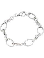 Marquise Shaped Link Bracelet Sterling Silver 07.50 Inch Brc695