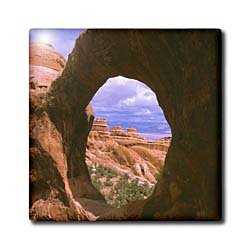 Double O Arch Devils Garden at Arches Natural Park - 12 Inch Glass Tile (garden arch)
