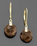 14k Gold Smokey Quartz (9-5/8 ct. t.w.) & Diamond Accent Earrings