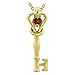 14K Yellow Gold and Garnet Love Knot Key Pendant