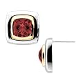 14K Two-Tone Gold Mozambique Garnet Earrings
