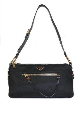 Prada Handbag Black Tussuto and Calf Leather BR4355 handbag