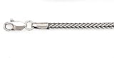 SILVER OXIDIZED ITALIAN FOX TAIL 3MM CHAIN,