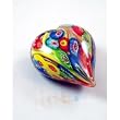 Hand Glass Art Colorful Rainbow Striped Heart Paperweight PW-6141
