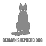 DOG シルエット ステッカー 後姿 シェパード DS-29B シルバー