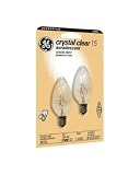 GE Lamps 48394 15-Watt Crystal Clear Flame Tip Auradescent F10 2CD, 2-Pack