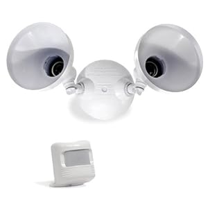 Heath Zenith RH-6028-WH-A Outdoor Floodlight Kit with Twin Security Light and...