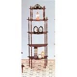 5-tier Shelves Cherry Wooden Rack for Living Room