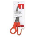 Stainless Steel Scissors, 7-1/4in, 3in Cut, Orange