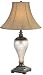 Devin Dark Bronze/Aged Silver Table Lamp w/ Gold Fabric