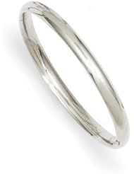 14k 3/16 White Gold Hinged Baby Bracelet Bangle. Metal Wt- 3.76g