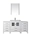 Virtu USA KS-70064-C-WH Modern 64-Inch Single Sink Bathroom Vanity Set with Polished Chrome Faucet, White