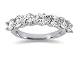 2.45 Prong Set 7 Stone Diamond Wedding Band in 18K White Gold