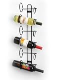 Spectrum Diversified 48810 Black Wall Mount Wine Rack - 6 Bottle