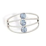 Toe Ring - 4 Band Wire Blue Crystals