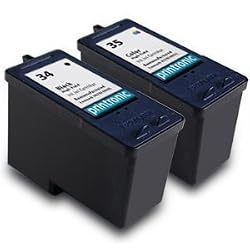 Lexmark 34 18C0034 & Lexmark 35 18C0035 Compatible Remanufactured 18C0535 Combo Pack - 1 Black & 1 Color Ink Cartridges