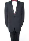 Mens Black Single Breasted Dinner Dress Tuxedo Suit