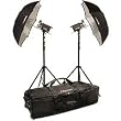 Norman ML-KIT800 2 Light Travel Kit with 2 ML400 Monolights, WB45 White Umbrellas, 13' Heavy Duty Light Stands and Wheeled Case