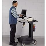 NEWCASTLE SYSTEMS Mobile Powered Computer Workstation - Black