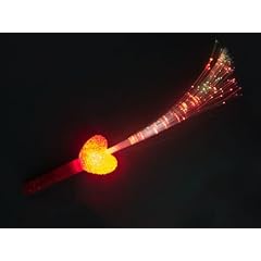 Flashlight Blinkst�be Leuchtstab Herz mit Glasfaser alle Farben, Farbe w�hlen:rot