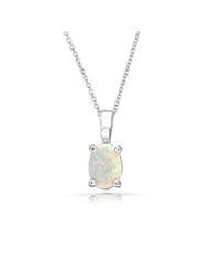 Jewelry: Bling Jewelry Art Deco Style Synthetic White Opal Inlay Pendant Necklace Sterling - Bling Jewelry