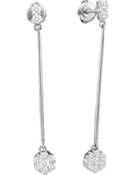 Real Diamond Earrings 0.50CTW ROUND DIAMOND LADIES FASHION FLOWER SET EARRINGS White-gold 14K