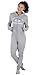 Gray Varsity Hooded Onsie Footed Fleece Pajamas for Women
