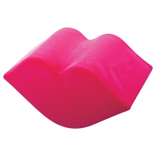 LumiSource Lips Plush Mini Ottoman, Hot Pink
