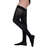 VenoKomp AN62651 AGH Schenkelstrümpfe mit Spitze, geschlossen, schwarz S