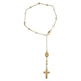 Sterling Silver Tri-Colored G-R-S Rosary Bracelet, 6.5