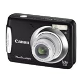 Canon Powershot A480 Digital Camera - Black (10MP, 3.3x Optical Zoom) 2.5 inch LCD +2 GB SD Card+Carrying Case