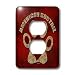 Doreen Erhardt Cat Breed Collection - American Bobtail Love Cat Breed in Cheetah Print and Red - Light Switch Covers - 2 plug outlet cover