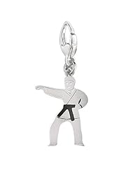 Sterling Silver ENAMEL KARATE BLACK BELT BOY Charm
