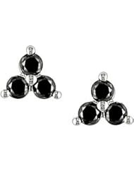 14K White Gold 1/2 ctw Black Diamond Triangle Earrings