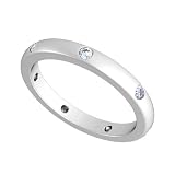 14k White Gold Bezel set Diamond Semi Eternity Wedding Band Ring (G-H/SI, 0.21 ct.)