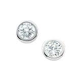 14K White Gold 4 MM Cubic Zirconia Children's Earring Studs