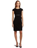 IMAGE OF Ak Anne Klein Women's Stretch Honeycomb Leather Laced Dress