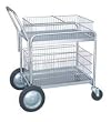 Industrial Grade 1ECJ8 Mail Cart, Chrome, 2 Shelves, 41 x 23 In